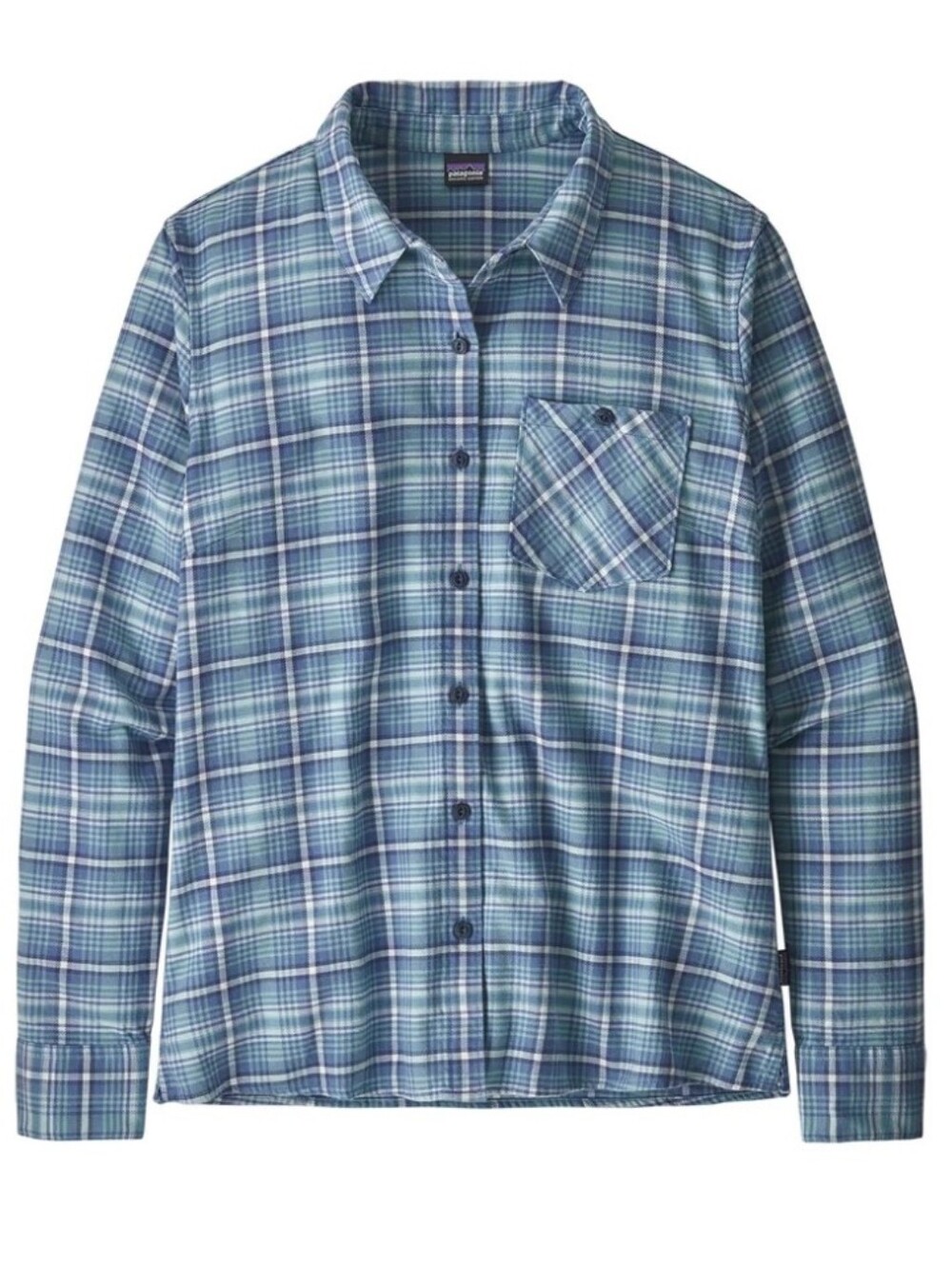 Patagonia W's Heywood Flannel LS Shirt Organic Cotton Sprout Woolly Blue Plaid